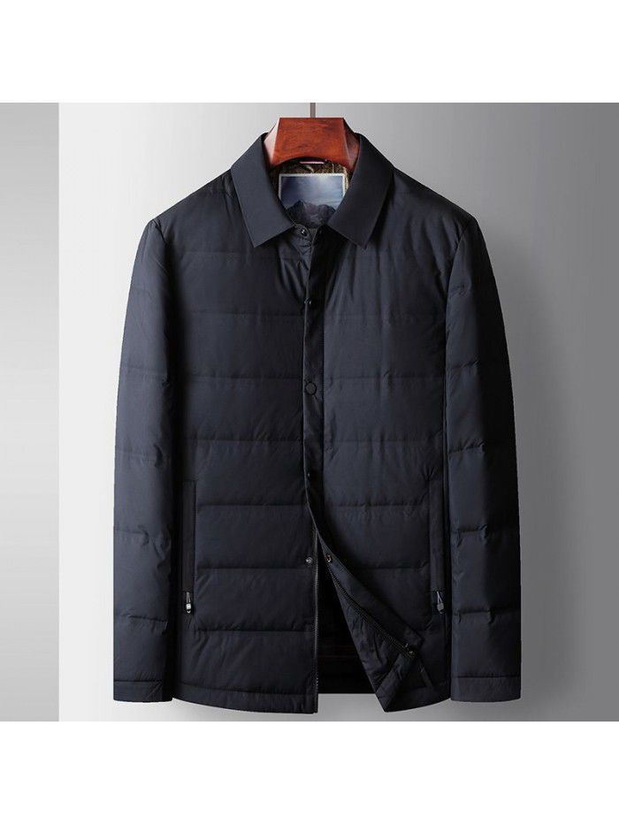 Men's down jacket for autumn and winter, youth shirt version, warm and lightweight business down jacket trend