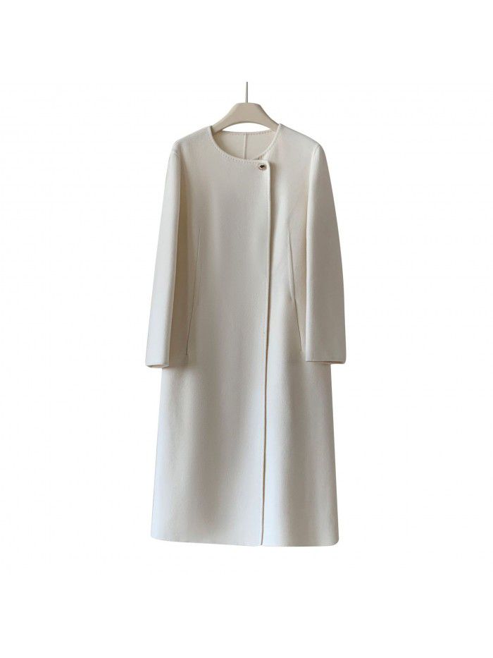 Autumn and winter new cashmere coat double-sided woolen commuting coat casual cashmere coat woolen temperament coat for women