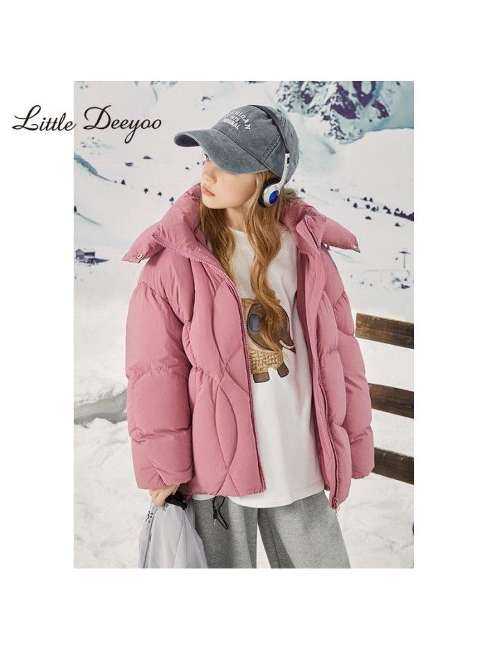 Girls' autumn and winter down jackets, new winter styles for middle-aged and young children, thick and warm three proof jackets, children's western-style winter clothing