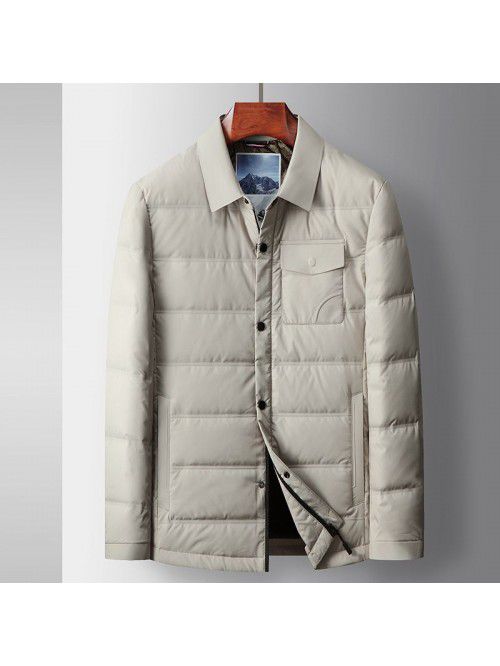 Men's down jacket autumn and winter white goose do...