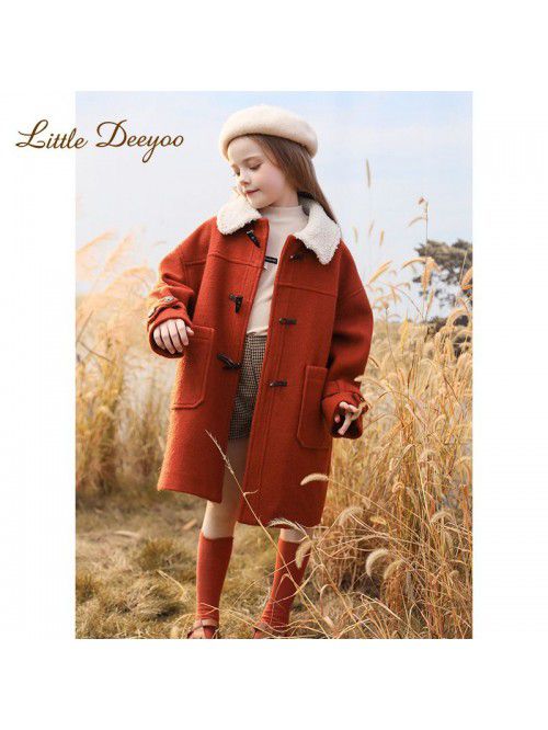 Girls' woolen coat, winter clothing, new children'...