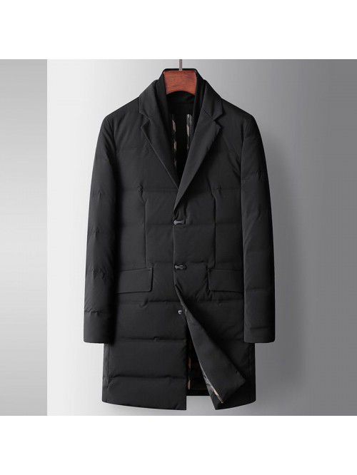 Men's down jacket autumn/winter mid length casual ...