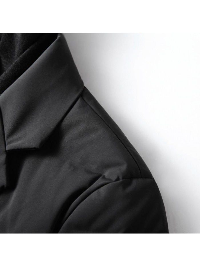 Men's down jacket autumn/winter mid length casual scarf collar windbreaker version down jacket