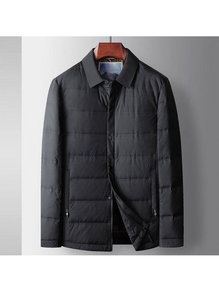 Men's down jacket for autumn and winter, youth shirt version, warm and lightweight business down jacket trend