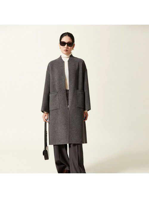 Autumn and winter pure wool coat, woolen jacket, d...