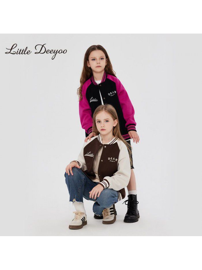 New autumn coat for children's casual baseball suit for big girls Spring and autumn loose sports jacket trend