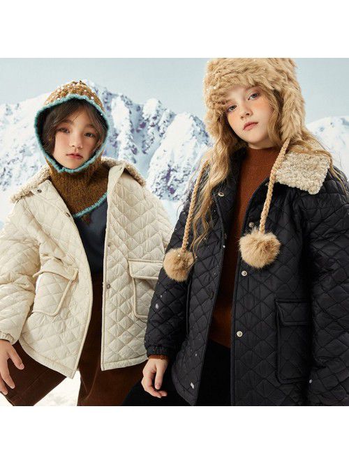 Girls' autumn and winter cotton clothing, big chil...