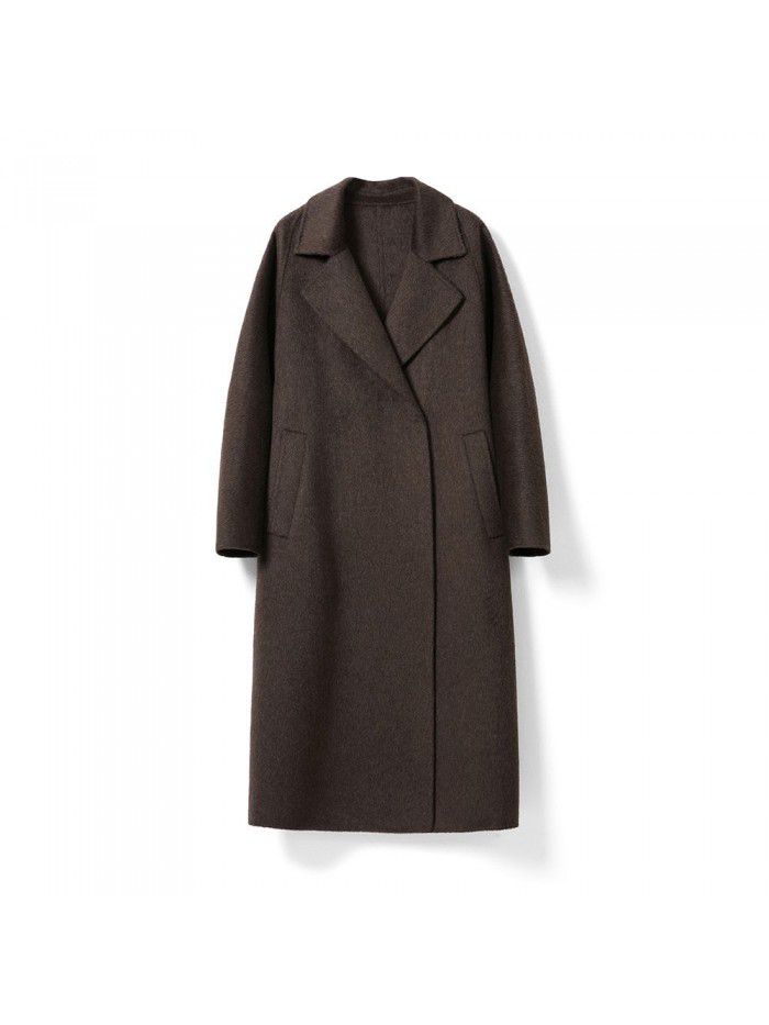 Autumn and Winter New Korean Mulberry Silk Coat Casual Woolen Coat Double sided Woolen Coat for Women