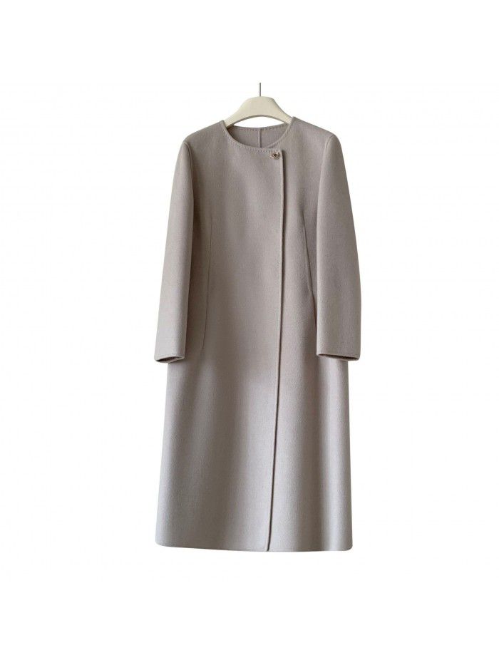 Autumn and winter new cashmere coat double-sided woolen commuting coat casual cashmere coat woolen temperament coat for women