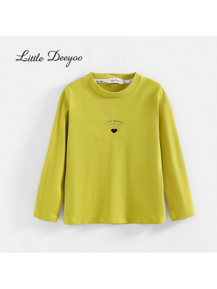 Girls Long sleeved T-shirt Spring and Autumn New Children's Pure Cotton Bottom Shirt Girls Loose Round Neck Inner Layup Top