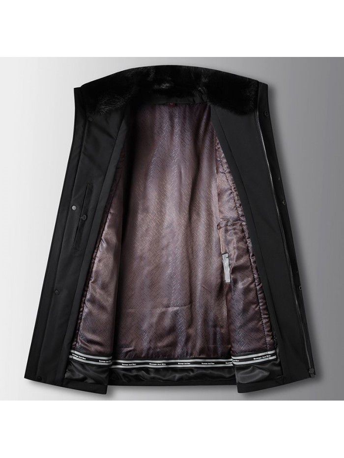 Men's fur winter thickened detachable golden mink inner liner fur integrated middle-aged and young mink leaders overcome