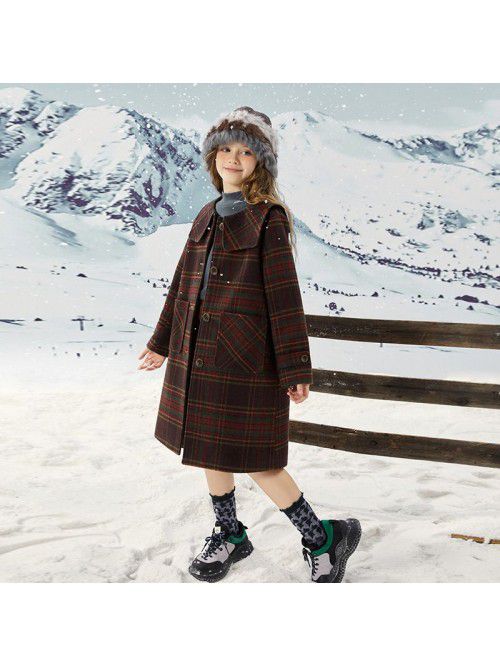 Girls' autumn/winter woolen coat, new winter style...