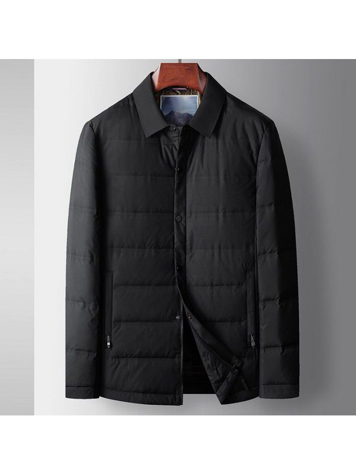Men's down jacket for autumn and winter, youth shirt version, warm and lightweight business down jacket trend